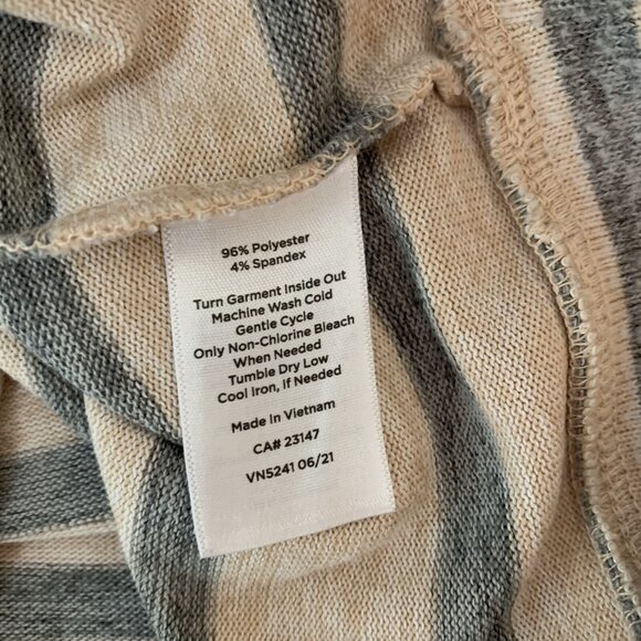 Haven Well Within Gray Cream Striped Crewneck XS Long Sleeve Minimalist - Picture 5 of 5